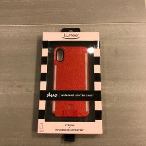 Brand NEW LUMEE Red glitter iPhone X case